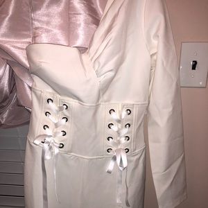 White flare jumpsuit